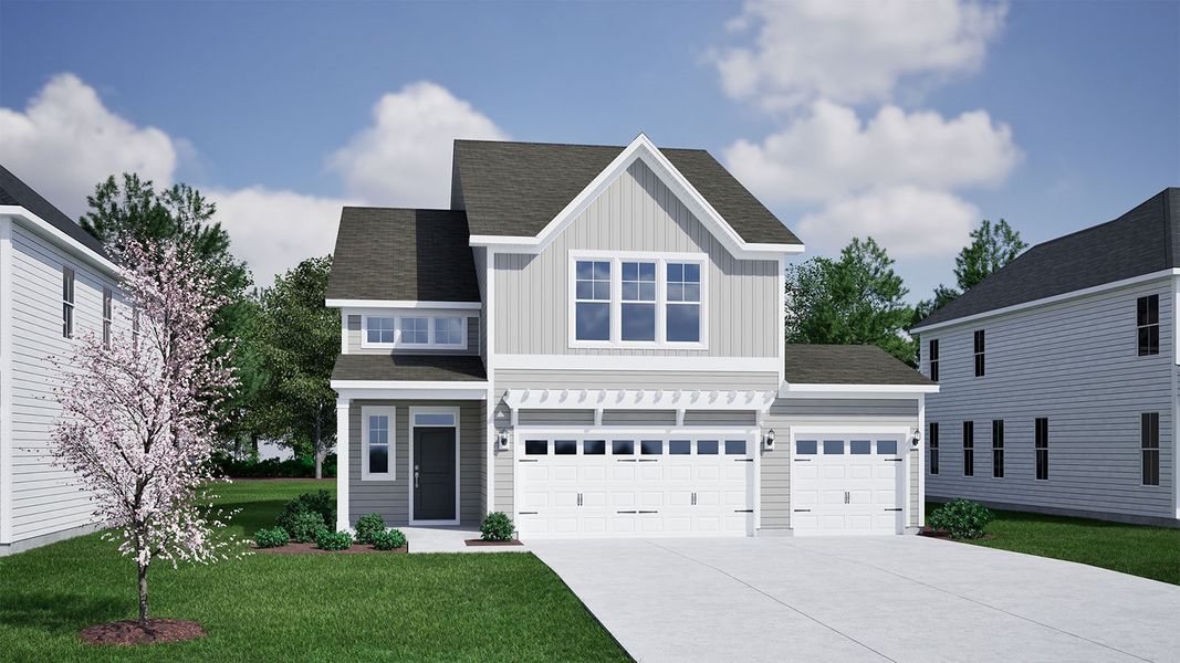 Representative exterior photo of a completed home built from the Dabney - Vanguard Collection by Mungo Homes in Porter Ridge, Elgin, SC (Image 16).