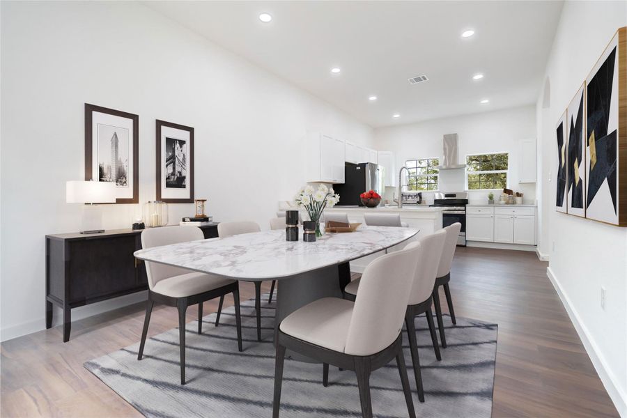 virtual staged dining area on main level