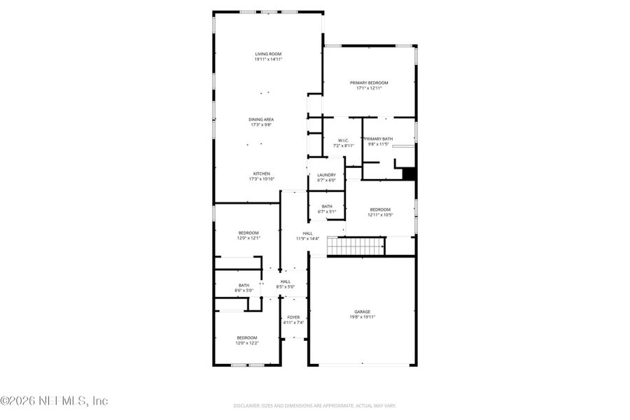 2D floor plan layout of this home in Palm Coast Homes, Palm Coast, FL (Image 7).