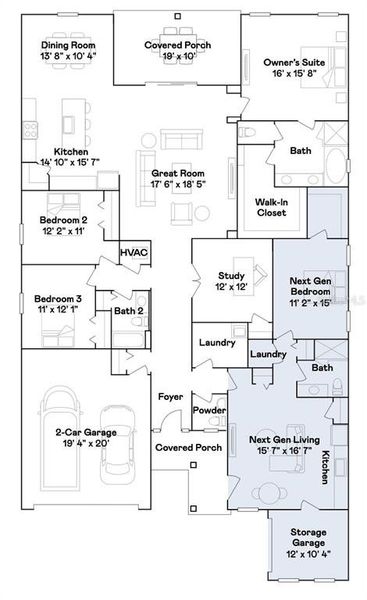 2D floor plan layout of this home in Pioneer Ranch, Ocala, FL (Image 2). 2D floor plan layout of this home in Pioneer Ranch, Ocala, FL (Image 2).