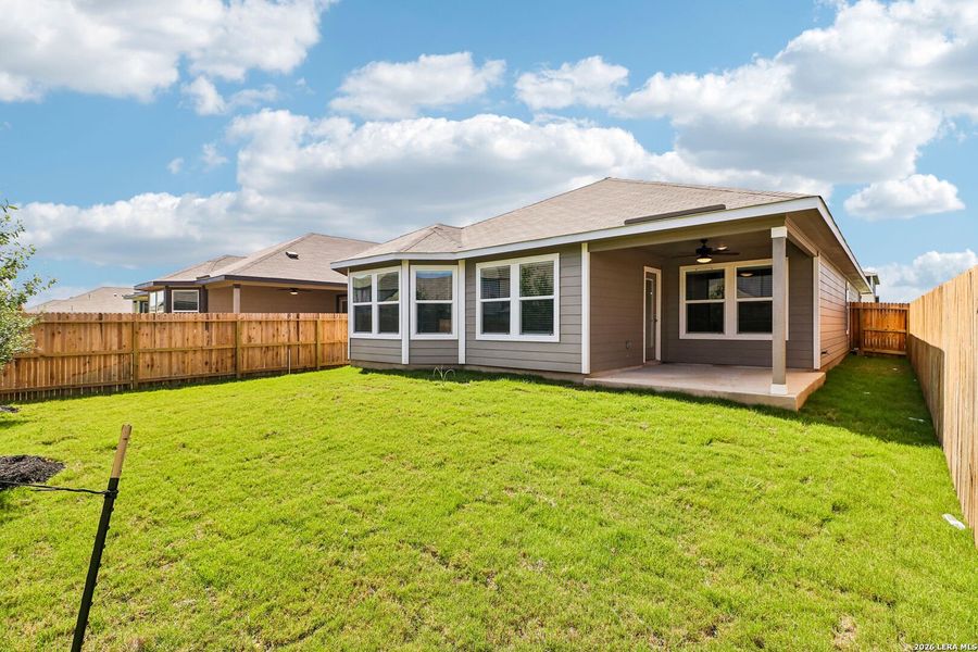 Exterior details and patio area of a home in Estancia Ranch - Premier Series, San Antonio (Image 31). Exterior details and patio area of a home in Estancia Ranch - Premier Series, San Antonio (Image 31).