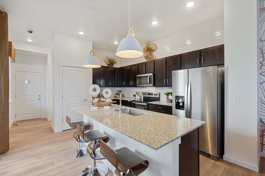 Furnished interior view inside a new home in Trailside on Harmony, Timnath (Image 32).