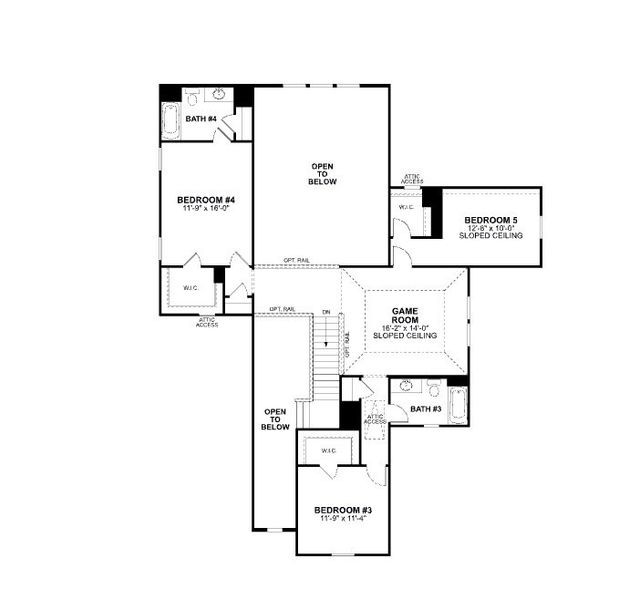 2D floor plan layout for the Salado by M/I Homes in The Oaks on 6th Street, Magnolia, TX (Image 4). 2D floor plan layout for the Salado by M/I Homes in The Oaks on 6th Street, Magnolia, TX (Image 4).