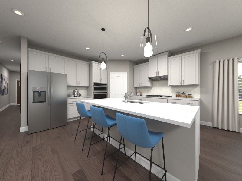 Prep dinner in the kitchen while entertaining guests.