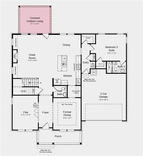 2D floor plan layout of this home in Stratford Hills, Ball Ground, GA (Image 3).