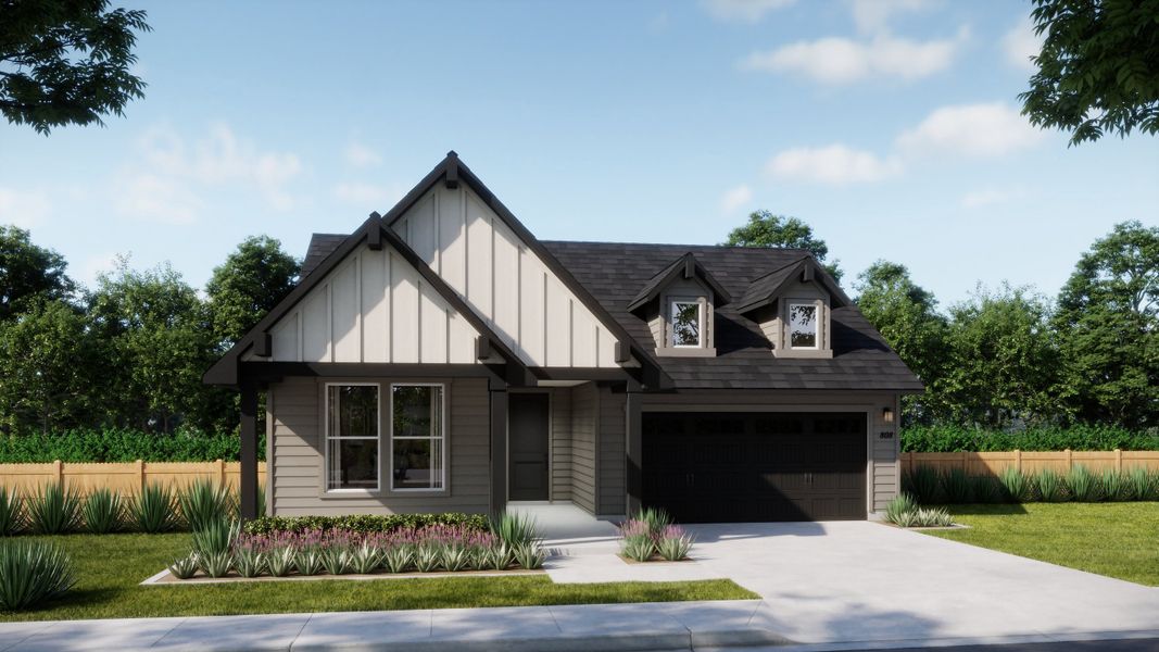 Representative exterior photo of a completed home built from the 4012 by Risewell Homes in Parkton Square, Kyle, TX (Image 3).