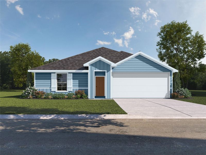 Front exterior of a new home in China Grove, China, TX, highlighting curb appeal (Image 1). Front exterior of a new home in China Grove, China, TX, highlighting curb appeal (Image 1).