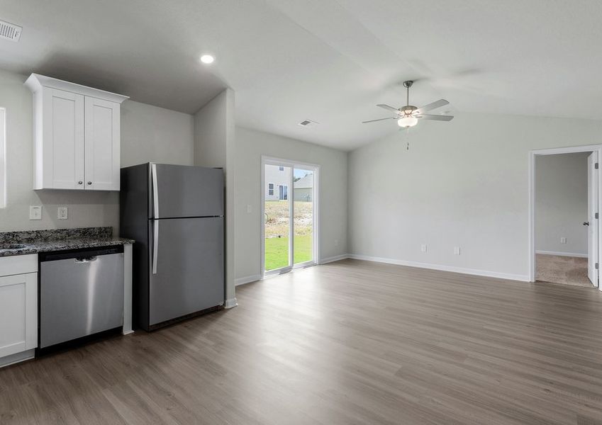 The kitchen is open to the living area.