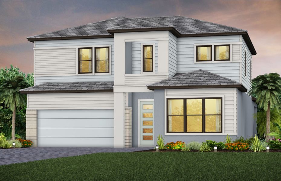 Exterior MD1 with stone and glass door