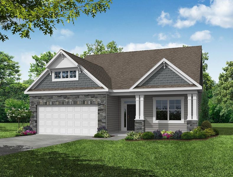 Representative exterior photo of a completed home built from the Grayson by Eastwood Homes in Secrest Meadows, Monroe, NC (Image 6).