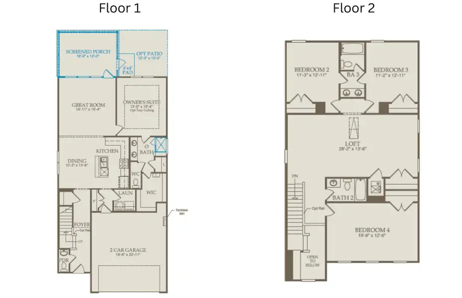 2D floor plan layout of this home in Huxley, Apex, NC (Image 4). 2D floor plan layout of this home in Huxley, Apex, NC (Image 4).