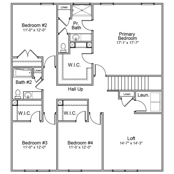 2D floor plan layout for the Telfair - Genesis Value Collection by Mungo Homes in Killians Crossing, Blythewood, SC (Image 3).
