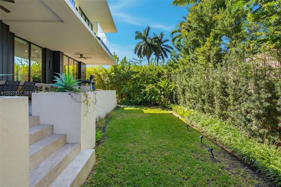 Exterior details and patio area of a home in , Miami Beach (Image 25). Exterior details and patio area of a home in , Miami Beach (Image 25).