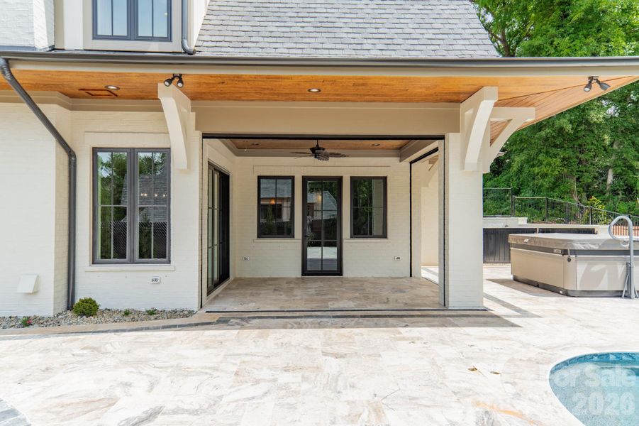 Exterior details and patio area of a home in , Belmont (Image 29).