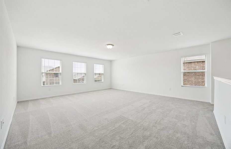 Spacious game room large windows