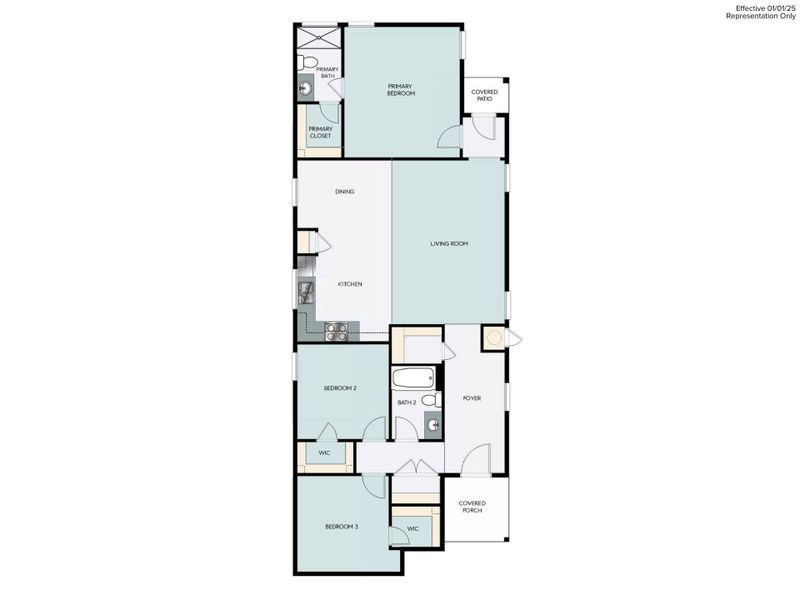 2D floor plan layout of this home in Casetta Ranch, Kyle, TX (Image 3).