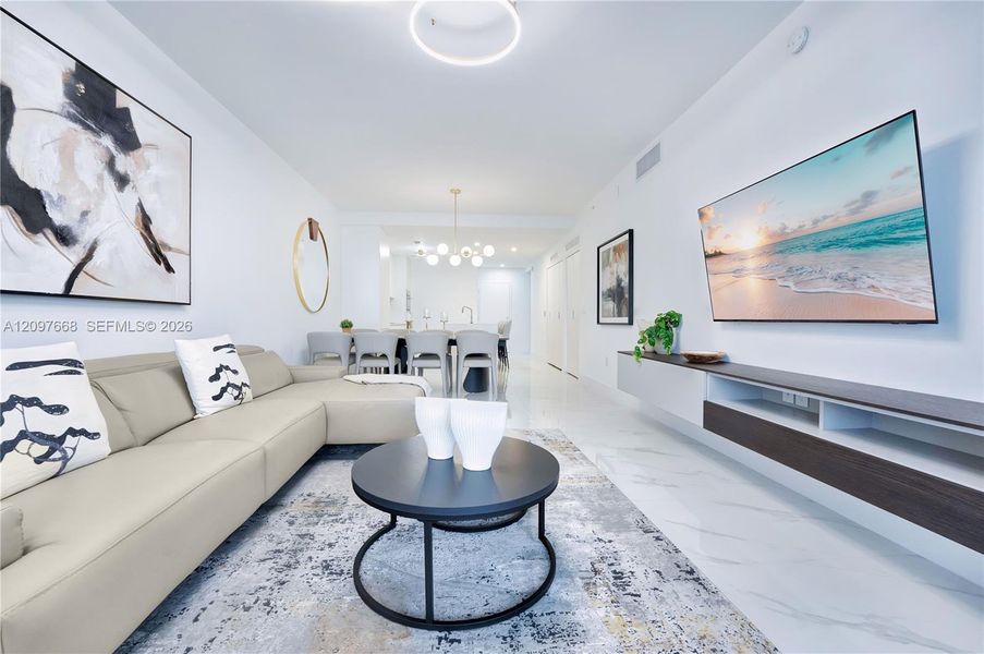 Furnished interior view inside a new home in , Miami (Image 27).