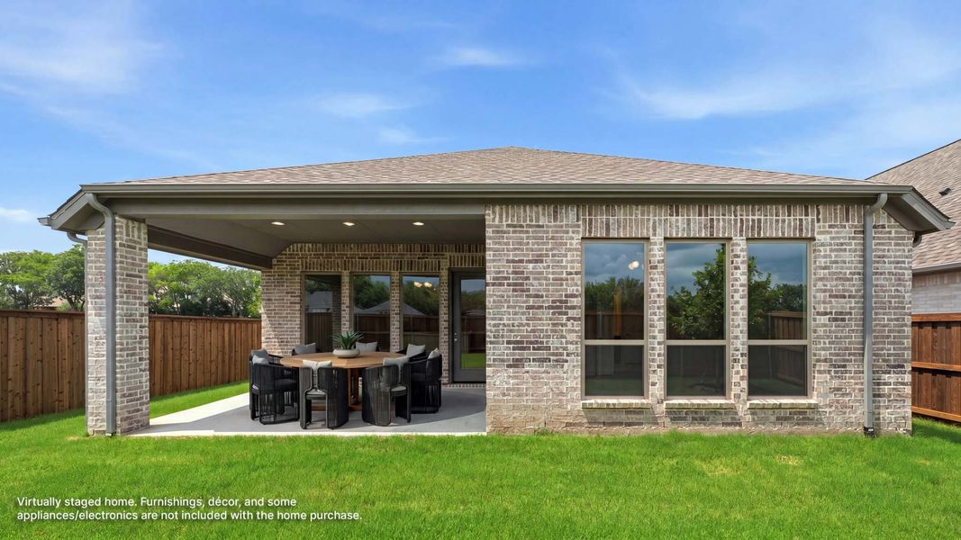 Exterior details and patio area of a home in Trinity Falls, McKinney (Image 3). Exterior details and patio area of a home in Trinity Falls, McKinney (Image 3).