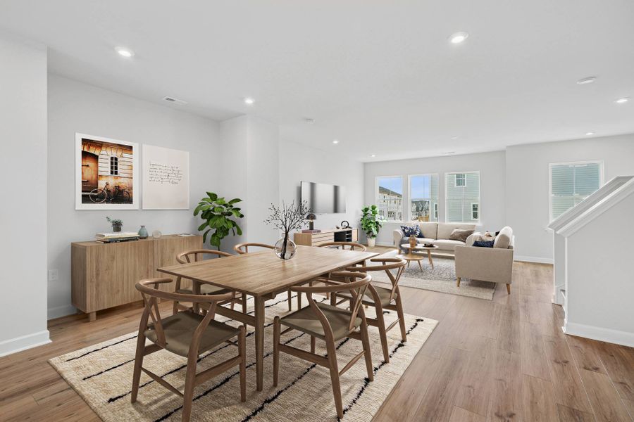 Representative furnished interior of a home built from the Nola by Tri Pointe Homes in Mews at Holding Village, Wake Forest (Image 7).