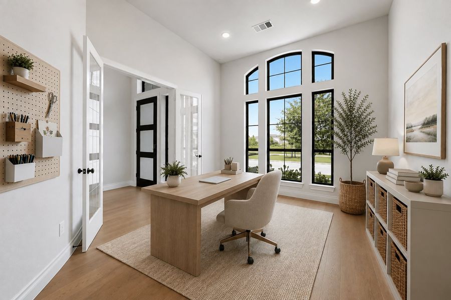 Furnished interior view inside a new home in Bridgeland 50′, Cypress (Image 4).