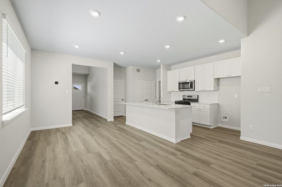 Furnished interior view inside a new home in Timber Creek, San Antonio (Image 13). Furnished interior view inside a new home in Timber Creek, San Antonio (Image 13).