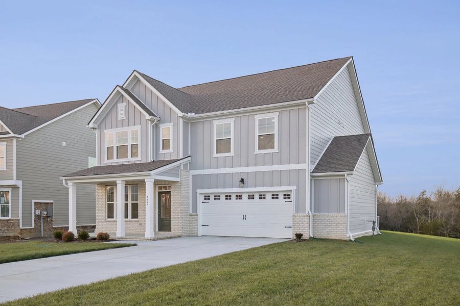 Front exterior of a new home in Willow Landing, Mount Juliet, TN, highlighting curb appeal (Image 29). Front exterior of a new home in Willow Landing, Mount Juliet, TN, highlighting curb appeal (Image 29).