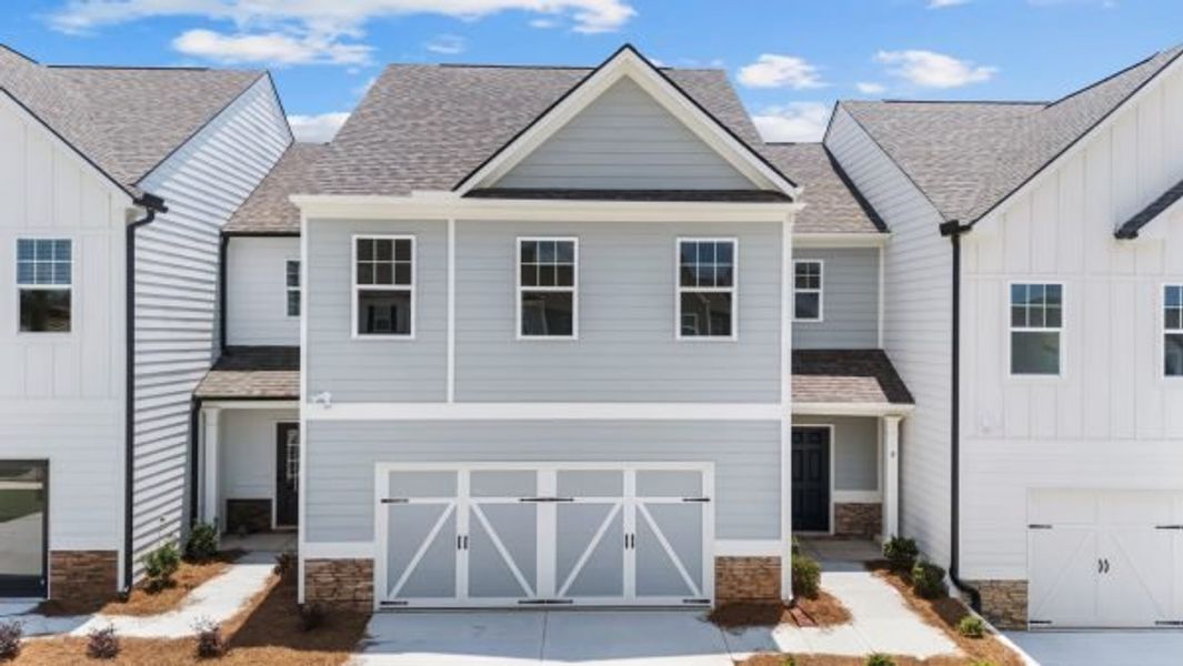 Front exterior of a new home in The Retreat at Browns Ridge, Newnan, GA, highlighting curb appeal (Image 3).
