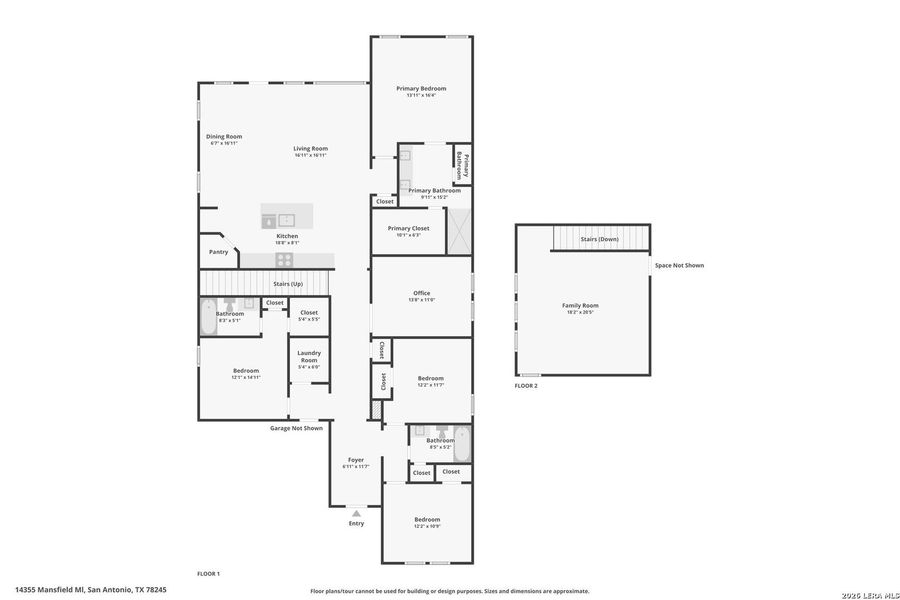 2D floor plan layout of this home in Brookmill, San Antonio, TX (Image 6).