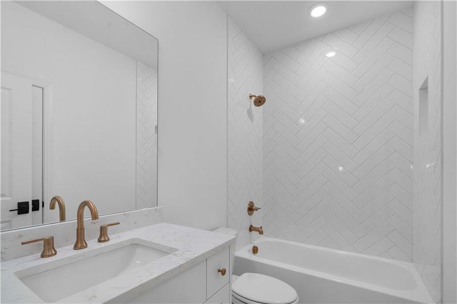 Furnished interior view inside a new home in Waterside Single Family, Peachtree Corners (Image 12). Furnished interior view inside a new home in Waterside Single Family, Peachtree Corners (Image 12).