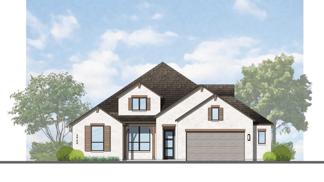 Representative rendering of the exterior for the Ramsey Plan by Highland Homes (Image 3). Representative rendering of the exterior for the Ramsey Plan by Highland Homes (Image 3).