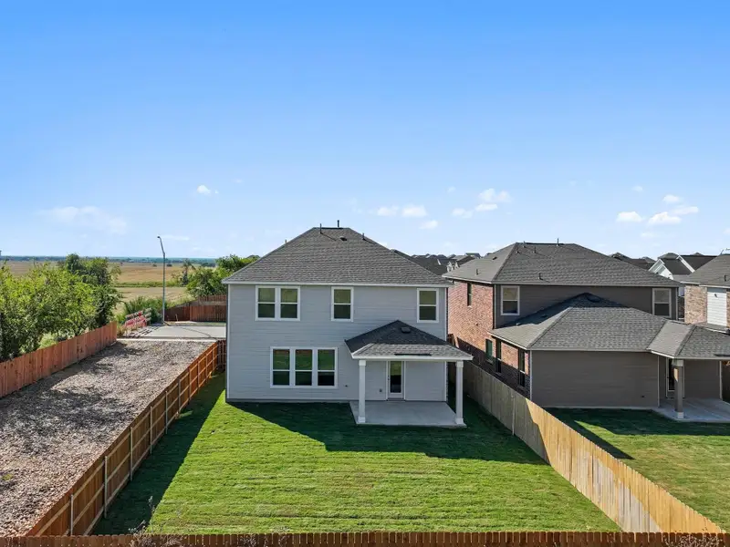 Exterior details and patio area of a home in Salerno - Heritage Collection, Round Rock (Image 3). Exterior details and patio area of a home in Salerno - Heritage Collection, Round Rock (Image 3).