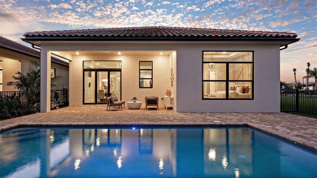 Exterior details and patio area of a home in Cresswind Palm Beach at Westlake, Westlake (Image 22).
