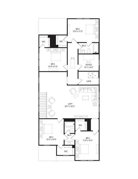 2D floor plan layout of this home in Legacy Downs, Canton, GA (Image 3).