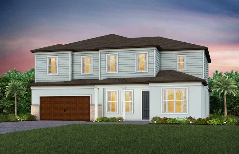 Representative exterior photo of a completed home built from the Newlyn by Pulte Homes in Vida's Way, Wesley Chapel, FL (Image 16).