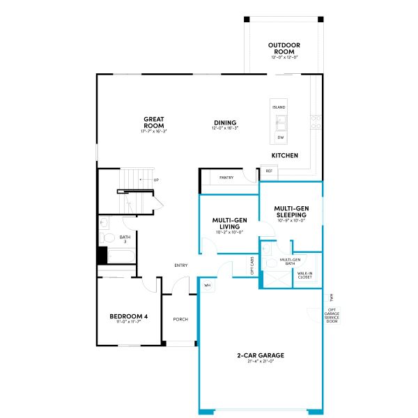 2D floor plan layout for the Ponderosa Phase 5a by Brookfield Residential in Highland Ridge at Alamar, Avondale, AZ (Image 20). 2D floor plan layout for the Ponderosa Phase 5a by Brookfield Residential in Highland Ridge at Alamar, Avondale, AZ (Image 20).