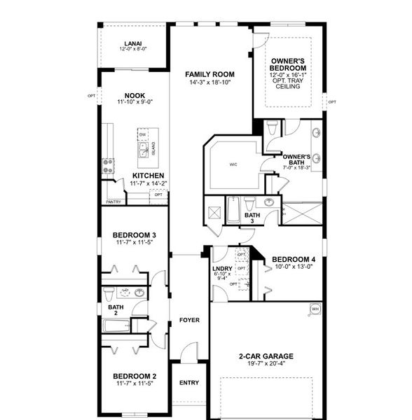 2D floor plan layout of this home in Estates at Rivercrest, Sanford, FL (Image 5).