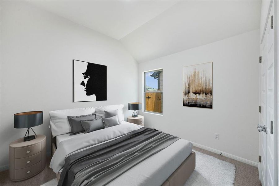 Bedroom in the Cypress home plan by Trophy Signature Homes - REPRESENTATIVE PHOTO