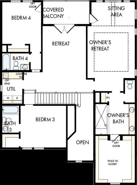 2D floor plan layout of this home in Havencroft, Woodstock, GA (Image 3).