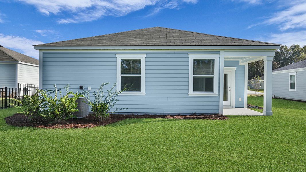 Exterior details and patio area of a home in The Oaks at Center Station, Hollywood (Image 3). Exterior details and patio area of a home in The Oaks at Center Station, Hollywood (Image 3).