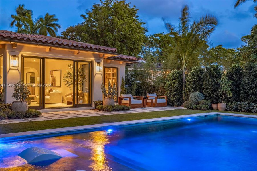 Exterior details and patio area of a home in , Miami Beach (Image 26). Exterior details and patio area of a home in , Miami Beach (Image 26).