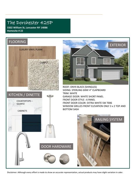 Sample of building materials used in homes in Fieldstream Estates, Lancaster (Image 8).
