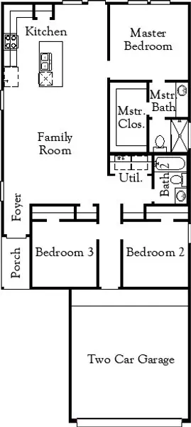 2D floor plan layout for the Clay by Coventry Homes in Sundance Cove, Crosby, TX (Image 3).