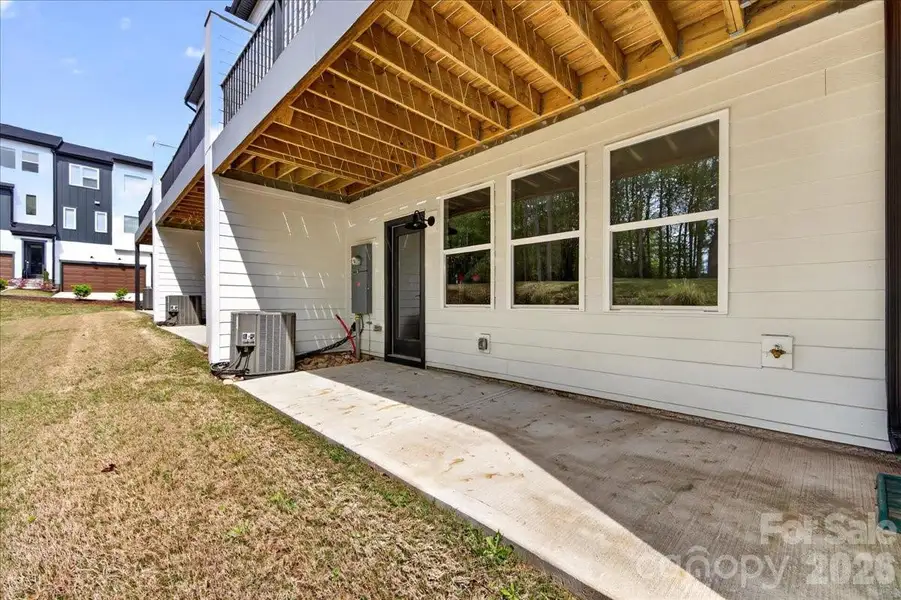 Private first floor covered outdoor living space