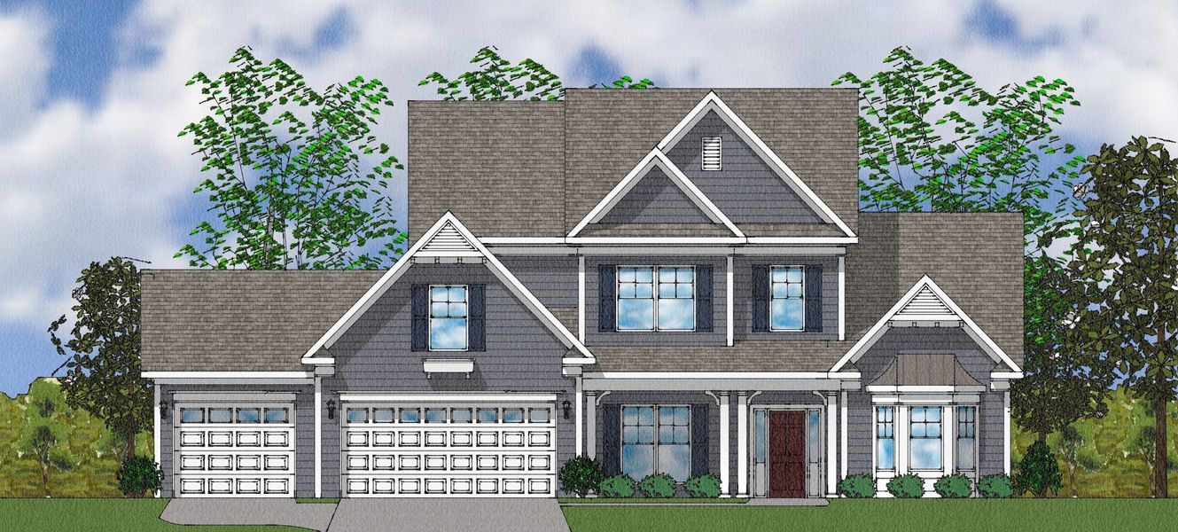 Representative exterior photo of a completed home built from the Bridges II - Elite Collection by Mungo Homes in Suter Estates, Easley, SC (Image 25).