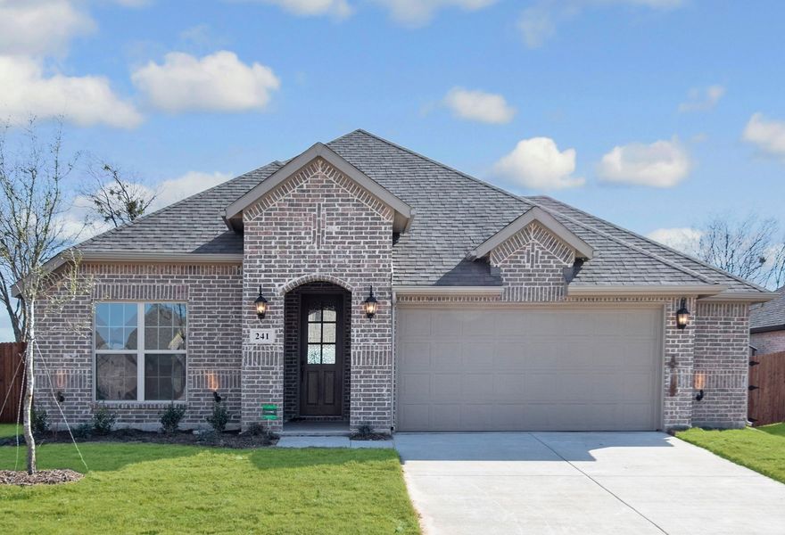 Representative exterior photo of a completed home built from the Colorado by UnionMain Homes in Elevon, Lavon, TX (Image 14). Representative exterior photo of a completed home built from the Colorado by UnionMain Homes in Elevon, Lavon, TX (Image 14).