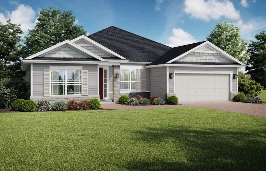 Representative exterior photo of a completed home built from the Palazzo II by SEDA New Homes in Sandy Ridge, Yulee, FL (Image 5). Representative exterior photo of a completed home built from the Palazzo II by SEDA New Homes in Sandy Ridge, Yulee, FL (Image 5).