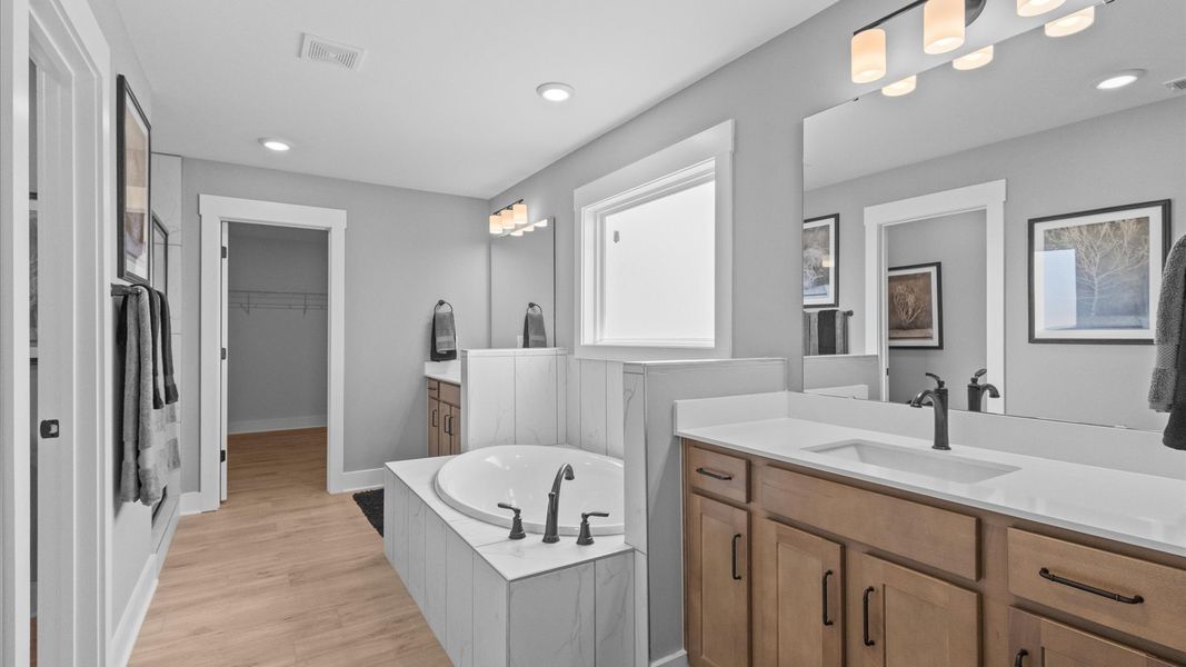 Representative furnished interior of a home built from the Stonefield by DRB Homes in Wells Crossing, Seneca (Image 28).
