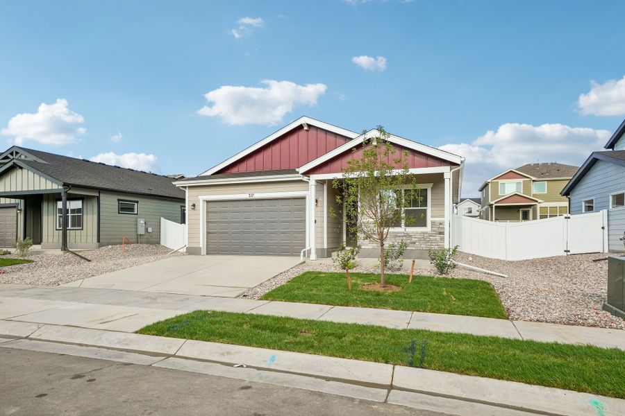 Front exterior of a new home in Union Colony West, Greeley, CO, highlighting curb appeal (Image 22).