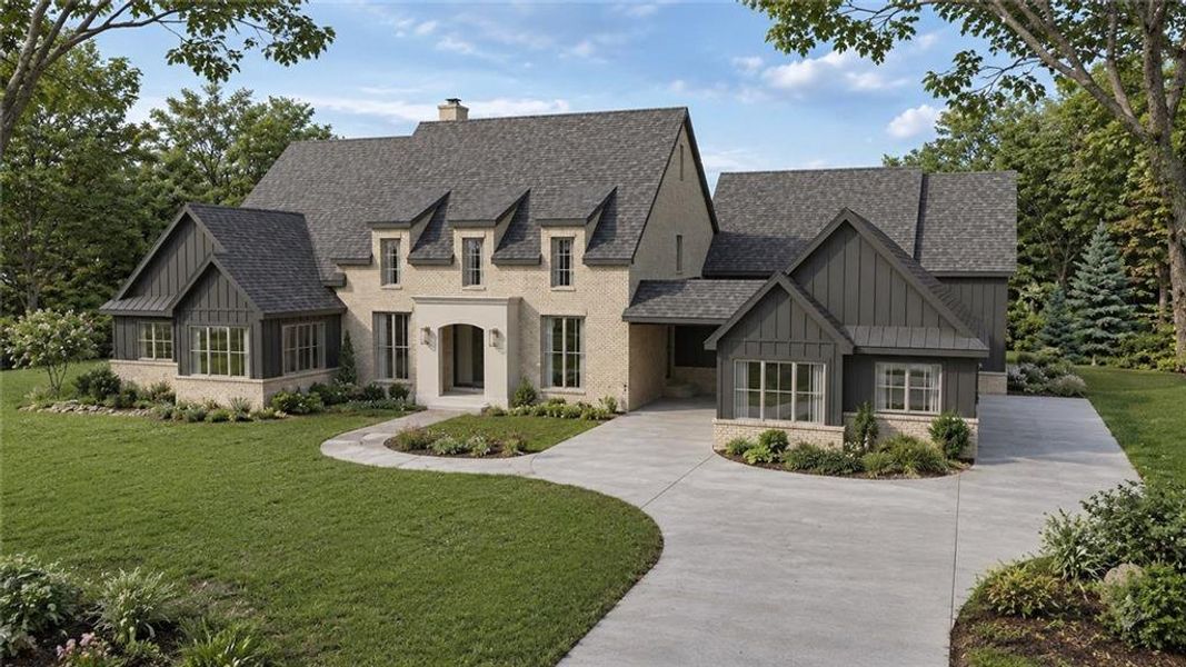 Front exterior of a new home in , Marietta, GA, highlighting curb appeal (Image 2). Front exterior of a new home in , Marietta, GA, highlighting curb appeal (Image 2).