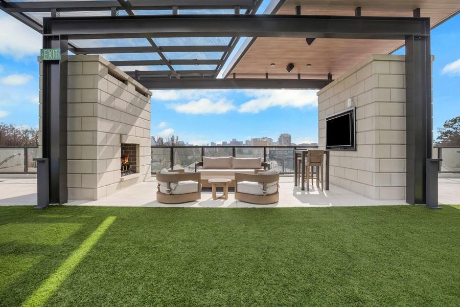 Exterior details and patio area of a home in The Dillon Buckhead, Atlanta (Image 22). Exterior details and patio area of a home in The Dillon Buckhead, Atlanta (Image 22).